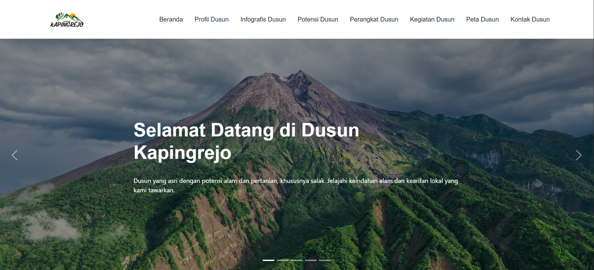 Tampilan Sistem Informasi Profil Dusun Kapingrejo
